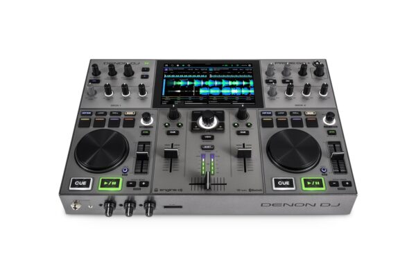 Denon DJ akuga kontroller-meediamängija Prime GO+ EST ülevalt